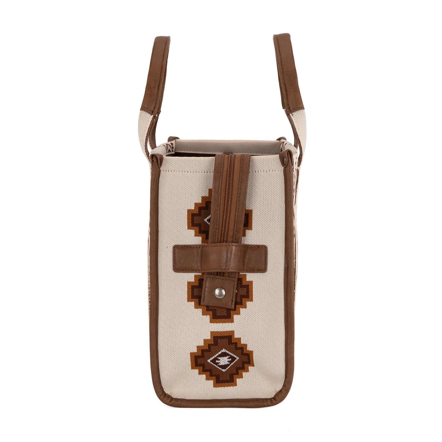 Montana West Aztec Retro Arrows Dual Sided Print Large Tote/Crossbody - Beige