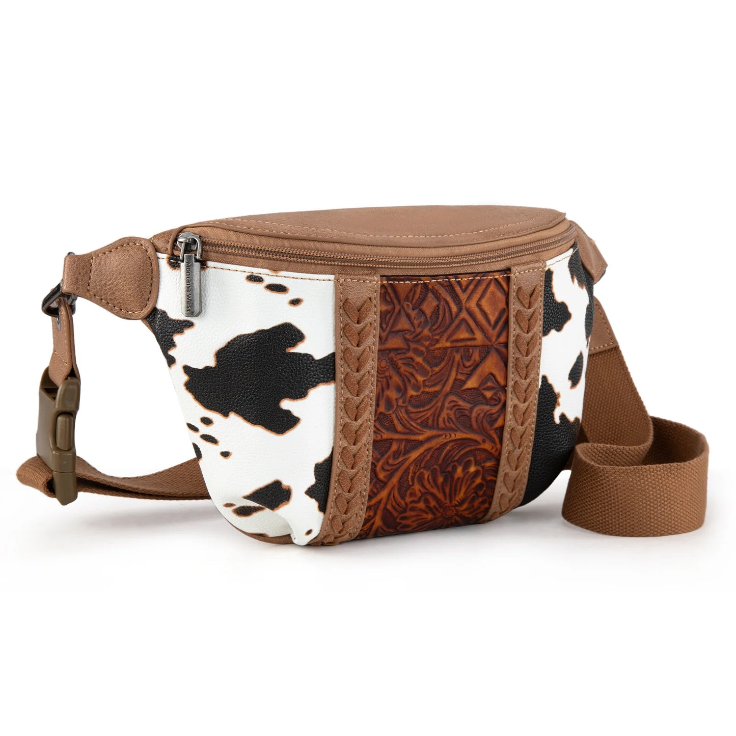 Montana West Tooled Collection Fanny Pack - Brown