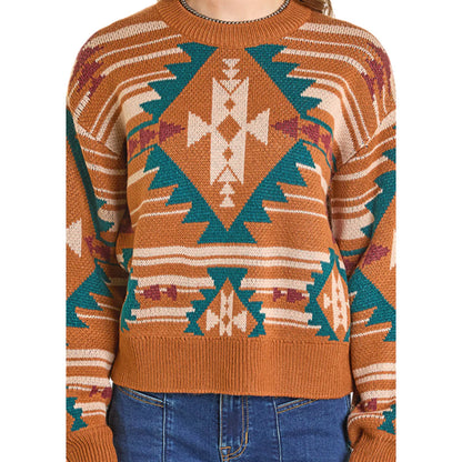 Multicolor Aztec Knit Sweater by Rock and Roll Denim