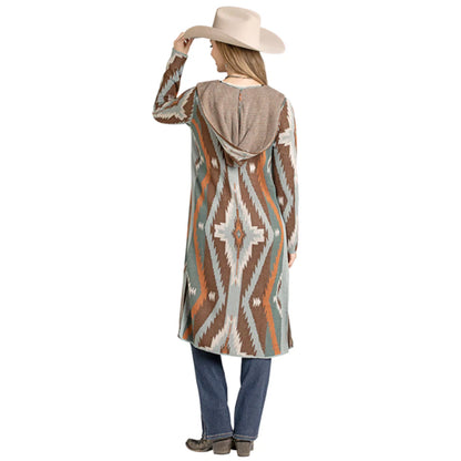 Rock & Roll Denim Brown Aztec Sweater Cardigan