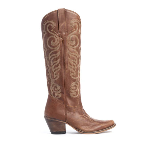 Nalejandra Leather Boots in Chocolate Brown by Myra
