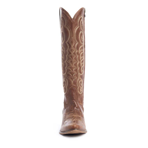 Nalejandra Leather Boots in Chocolate Brown by Myra