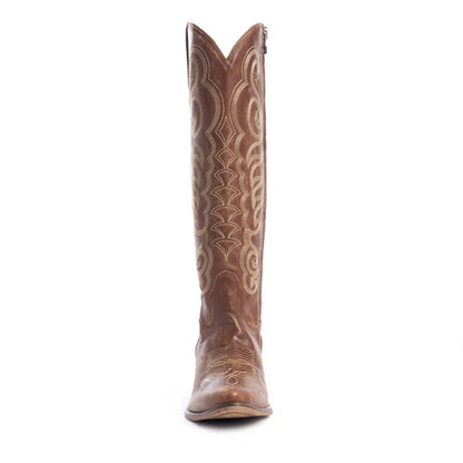 Nalejandra Leather Boots in Chocolate Brown by Myra
