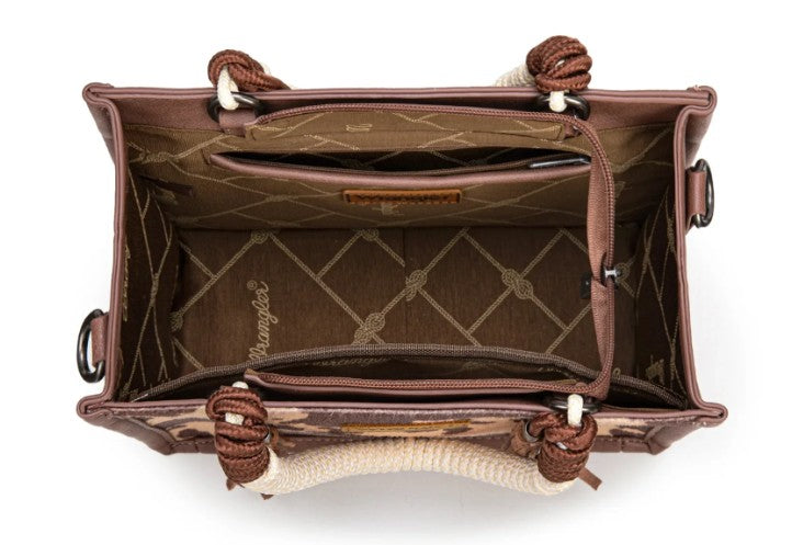 Wrangler Cow Pattern Tote - Light Coffee