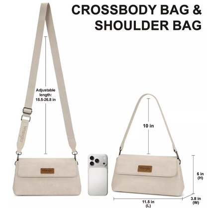 Wrangler Flap Shoulder Crossbody Bag - Beige