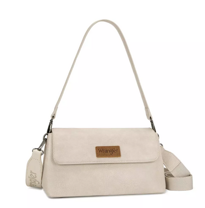 Wrangler Flap Shoulder Crossbody Bag - Beige