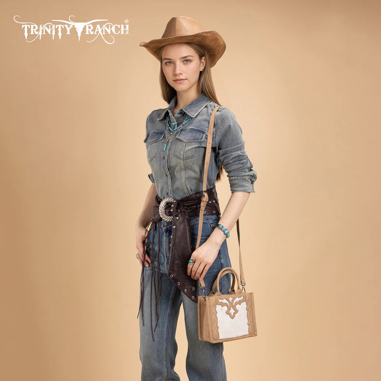 The Trinity Ranch Cowhide Mini Tote