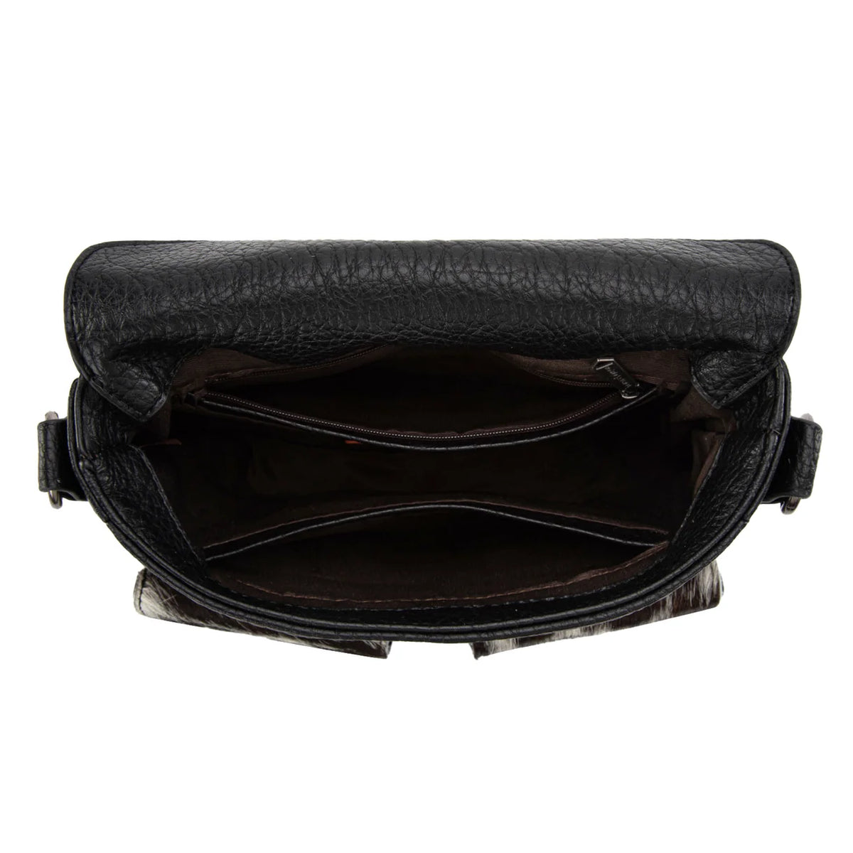 Trinity Ranch Genuine Cowhide Tooled Crossbody Purse – Black