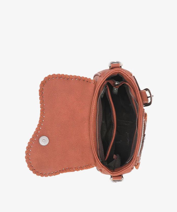 Trinity Ranch Hair-On Cowhide Saddle Crossbody Purse