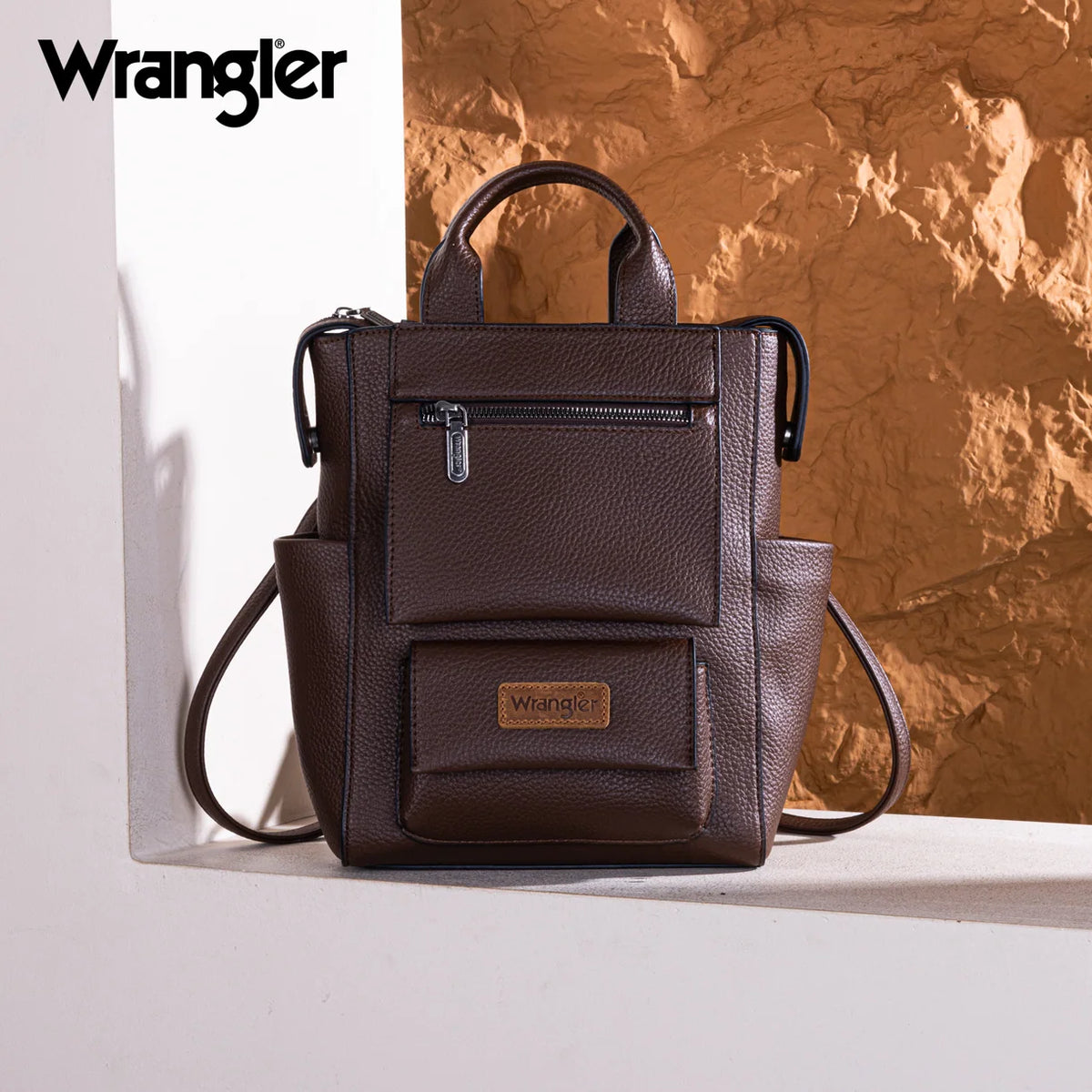 Wrangler® Convertible Backpack Purse – Coffee