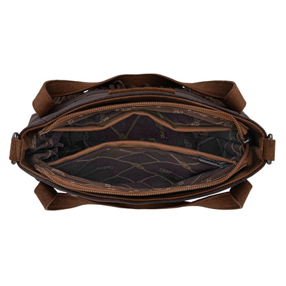 Wrangler Women's W Stitch Fringe Two Tone Crossbody