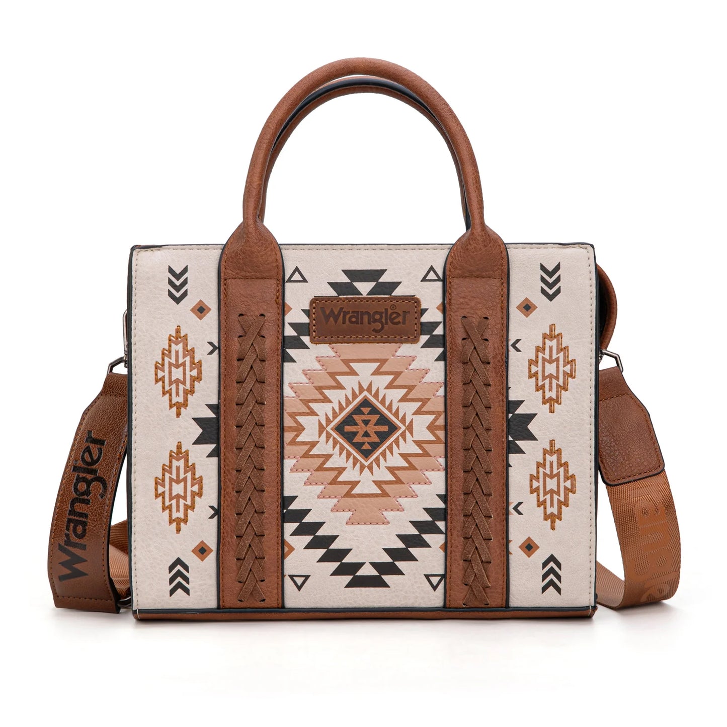 Wrangler Aztec Pattern Print -Tote/Crossbody -Tan