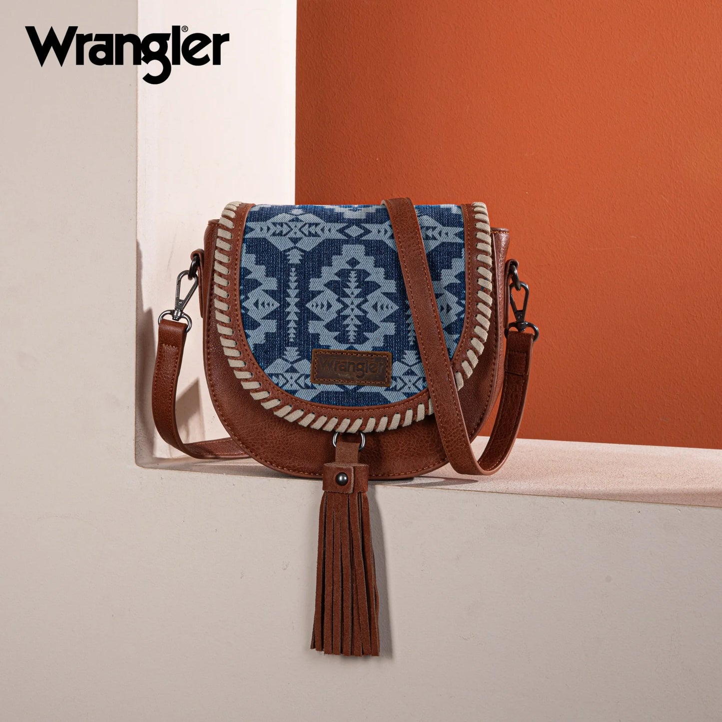 Wrangler Southwestern Print Saddle Bag - Jean