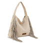 Wrangler Fringe Studded Hobo Bag- Beige