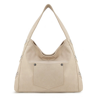 Wrangler Fringe Studded Hobo Bag- Beige