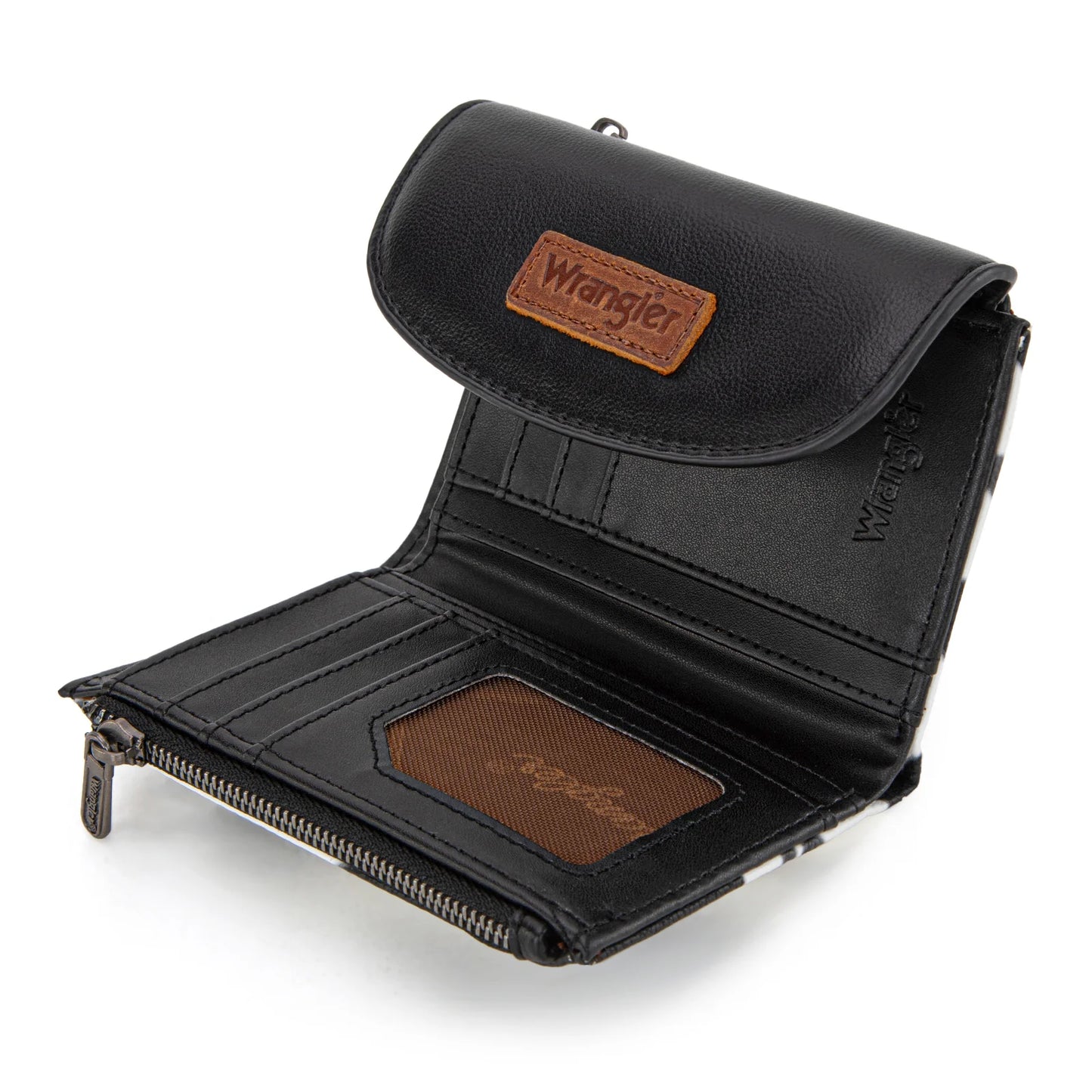Wrangler Tri-Fold Wallet - Cow Brown or Black
