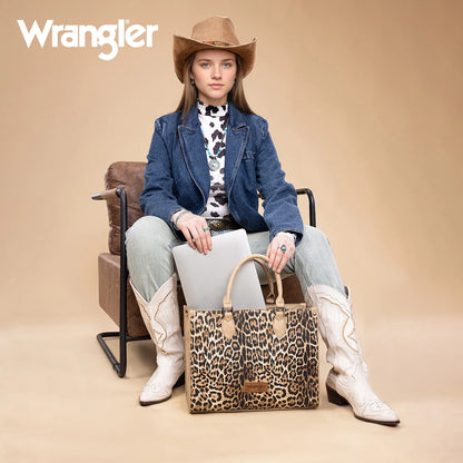 Wrangler Leopard Print Wide Tote Bag/Crossbody
