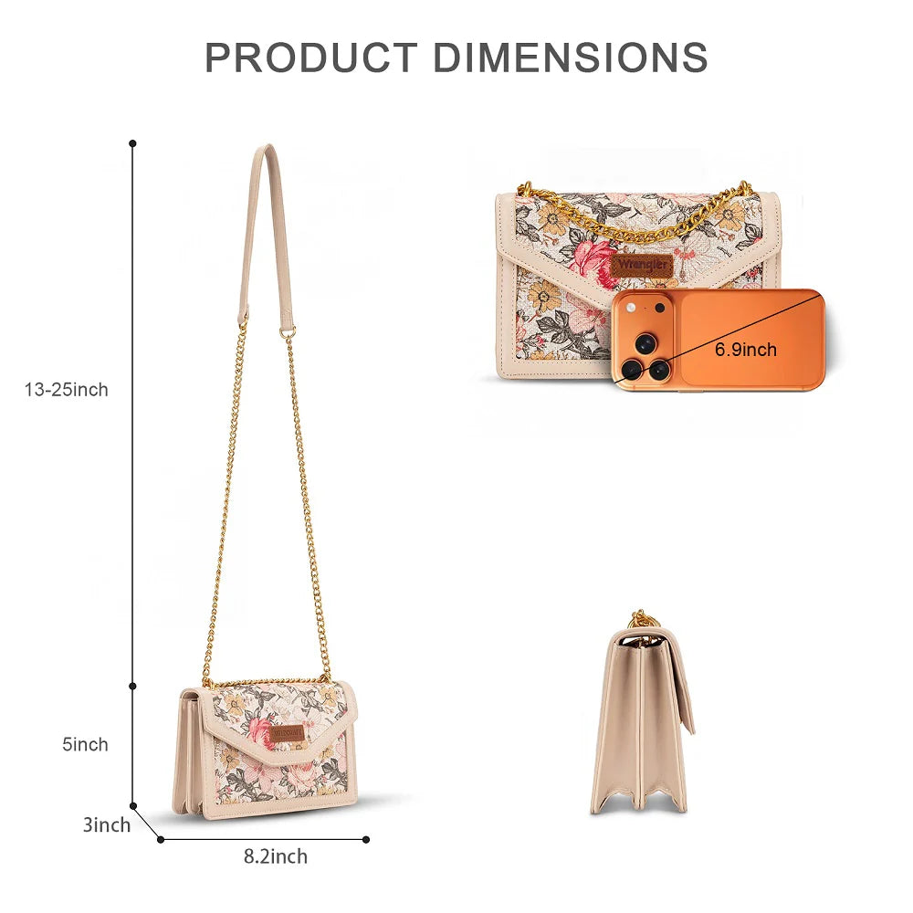 Wrangler Floral Chain Crossbody Bag – Jean & Tan