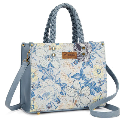 Wrangler Floral Print Braided Tote Bag - Jean