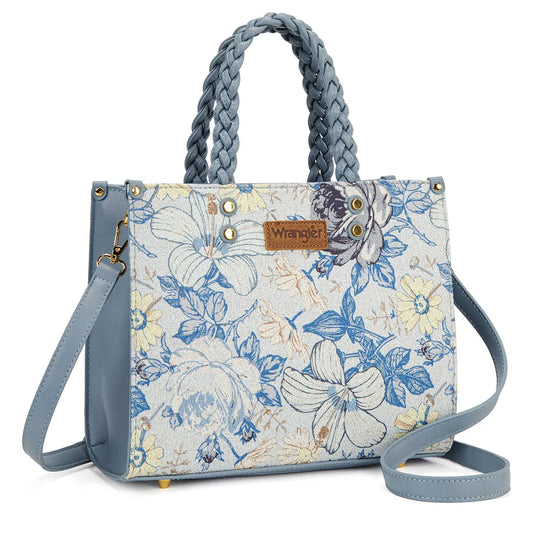 Wrangler Floral Print Braided Tote Bag - Jean