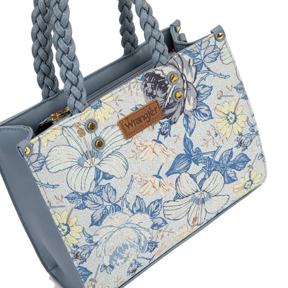 Wrangler Floral Print Braided Tote Bag - Jean
