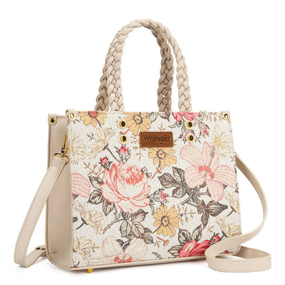 Wrangler Floral Print Braided Tote Bag