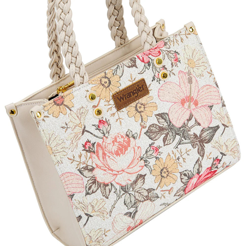 Wrangler Floral Print Braided Tote Bag