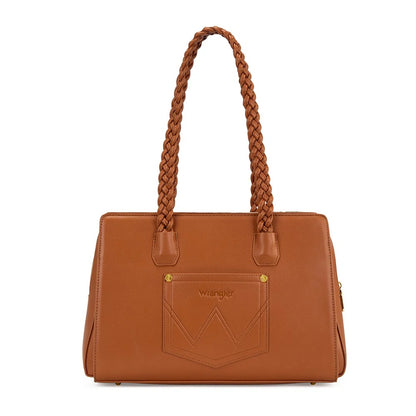 Wrangler Floral Print Braided Satchel Bag