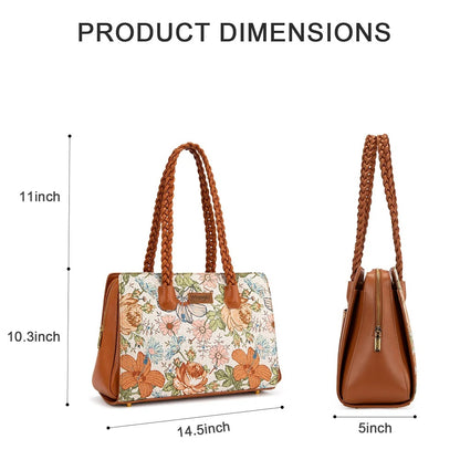 Wrangler Floral Print Braided Satchel Bag