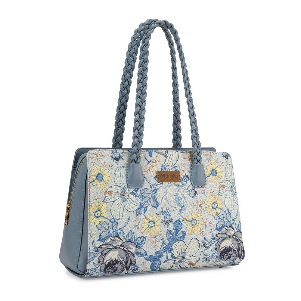 Wrangler Floral Print Braided Satchel Bag