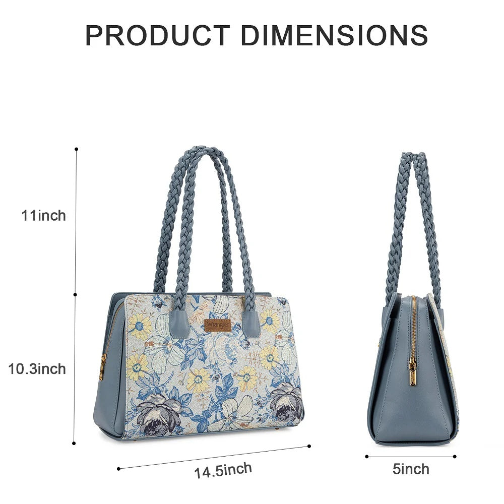Wrangler Floral Print Braided Satchel Bag
