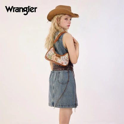Wrangler Prairie Bloom Braided Hobo Bag – Brown