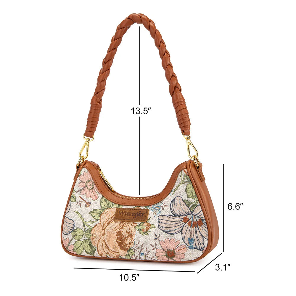 Wrangler Prairie Bloom Braided Hobo Bag – Brown