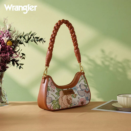 Wrangler Prairie Bloom Braided Hobo Bag – Brown