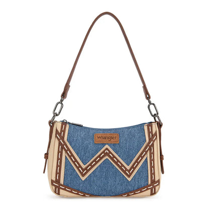 Wrangler Western Chevron Contrast Stitch Satchel Bag - Jean