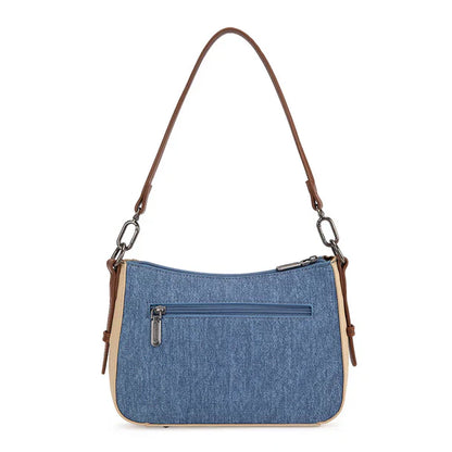 Wrangler Western Chevron Contrast Stitch Satchel Bag - Jean