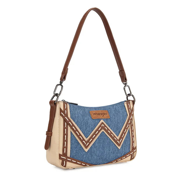 Wrangler Western Chevron Contrast Stitch Satchel Bag - Jean
