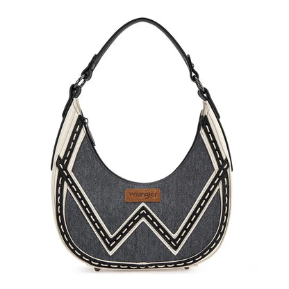 Wrangler Dark Jean Chevron Hobo Shoulder Bag