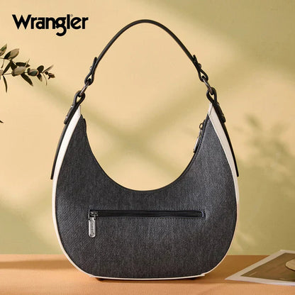 Wrangler Dark Jean Chevron Hobo Shoulder Bag