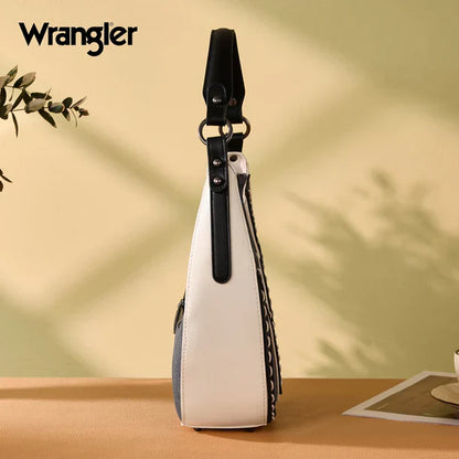 Wrangler Dark Jean Chevron Hobo Shoulder Bag