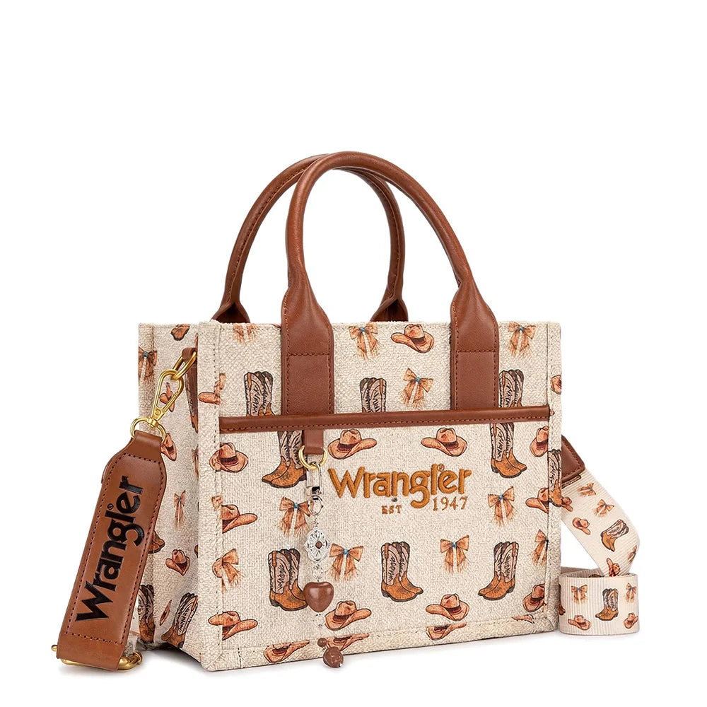 Wrangler Western Cowgirl Tote/Crossbody – Tan