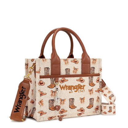 Wrangler Western Cowgirl Tote/Crossbody – Tan
