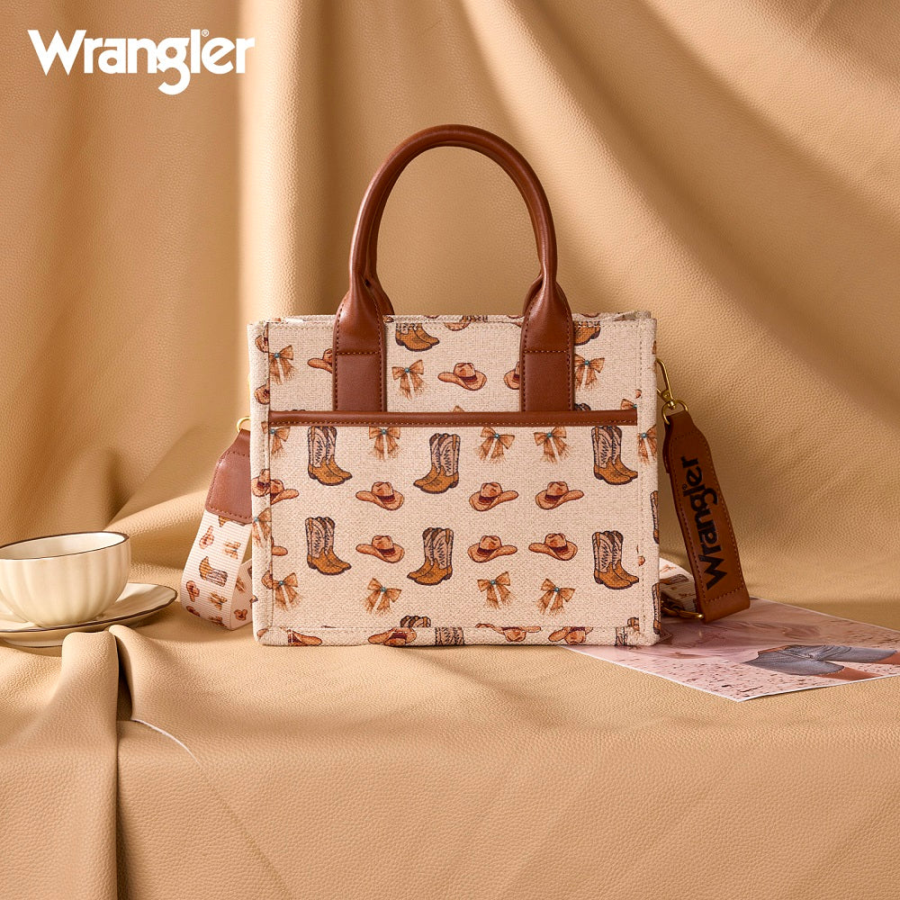 Wrangler Western Cowgirl Tote/Crossbody – Tan