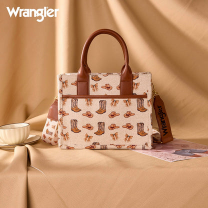 Wrangler Western Cowgirl Tote/Crossbody – Tan