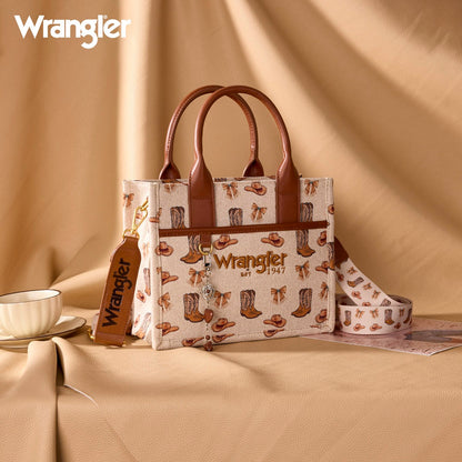 Wrangler Western Cowgirl Tote/Crossbody – Tan