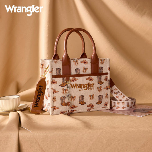 Wrangler Western Cowgirl Tote/Crossbody – Tan
