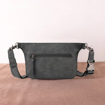 Wrangler Fringe Fanny Pack Sling Bag - Grey