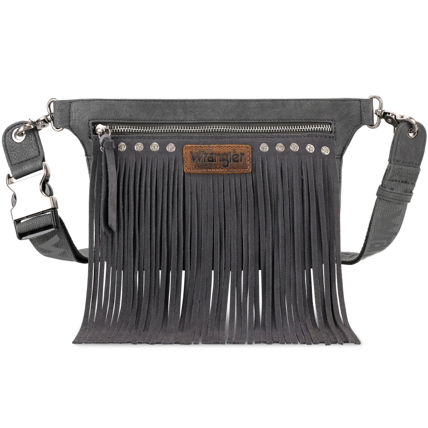 Wrangler Fringe Fanny Pack Sling Bag - Grey