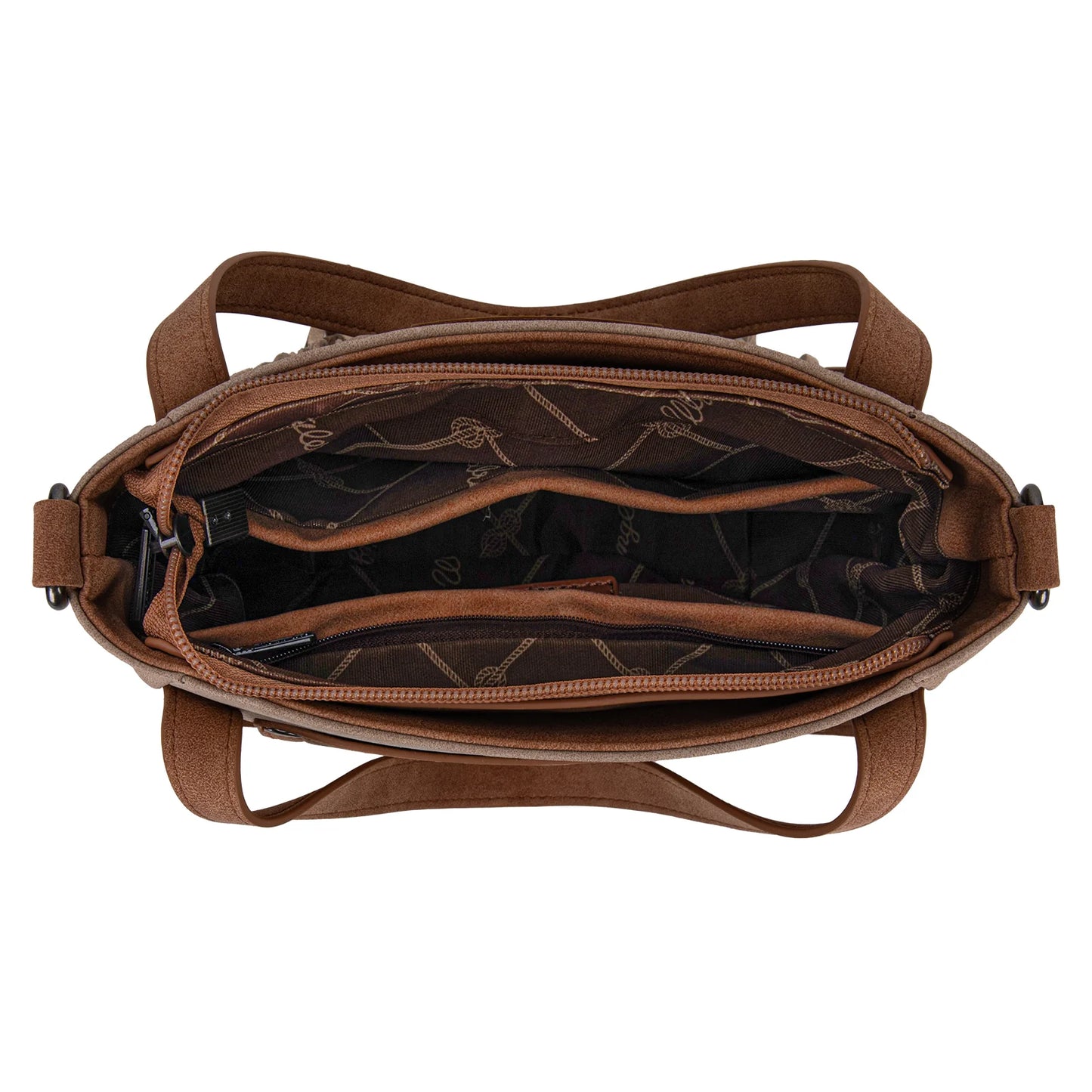 Wrangler Women's W Stitch Fringe Two Tone Crossbody