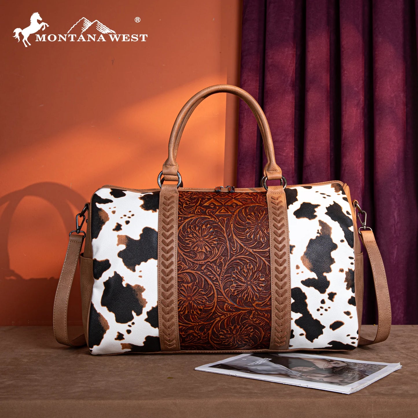 Montana West Tooled Collection Duffle Bag - Brown
